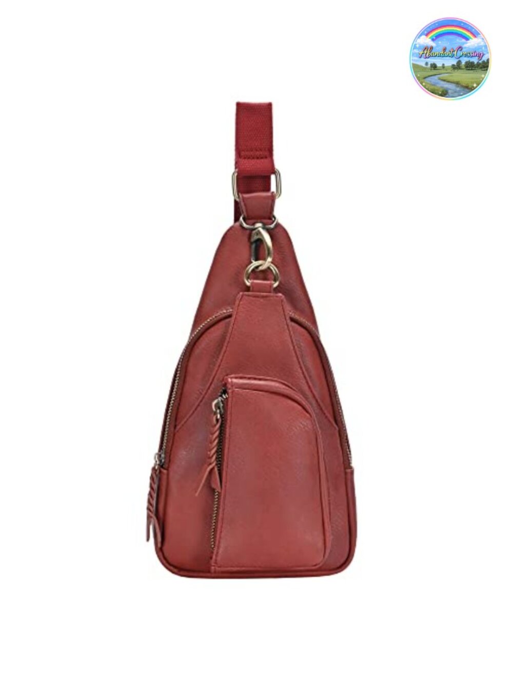 Vegan Leather Crossbody Sling Bag Adjustable Strap